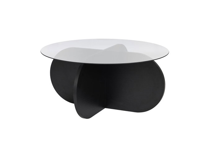 Nordure Aeris Mesa de Café Madera Negra y Transparente Nordure Aeris Mesa de Café Madera Negra y Transparente